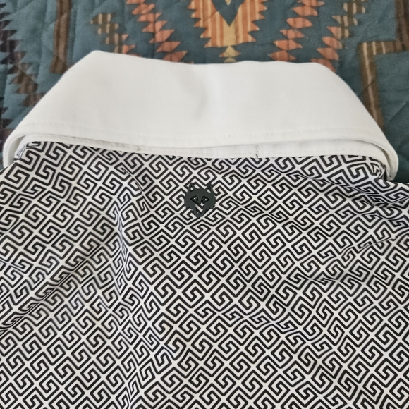 Greyson Black and White Polo with Pink Accents - Picture 5 of 7